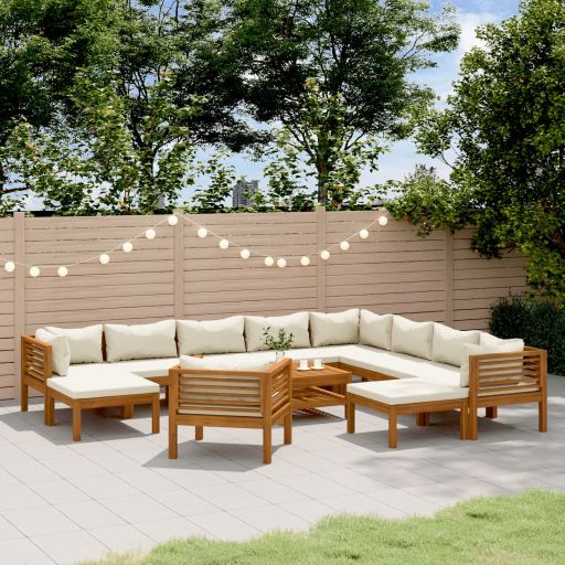 vidaXL 6-tlg. Garten-Lounge-Set mit Auflage Massivholz Akazie