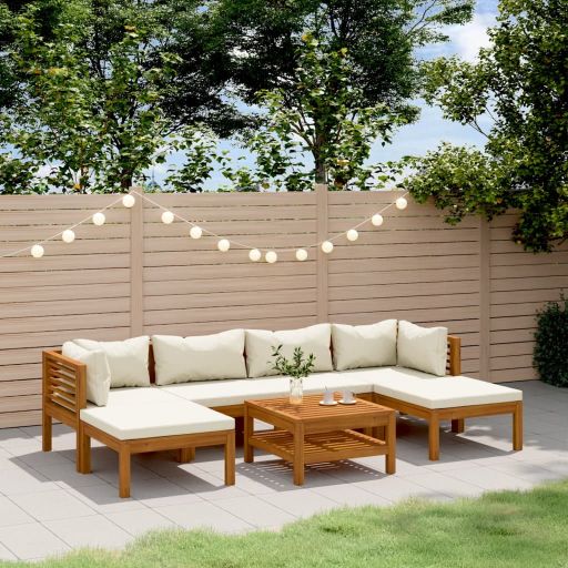 vidaXL 6-tlg. Garten-Lounge-Set mit Auflage Massivholz Akazie