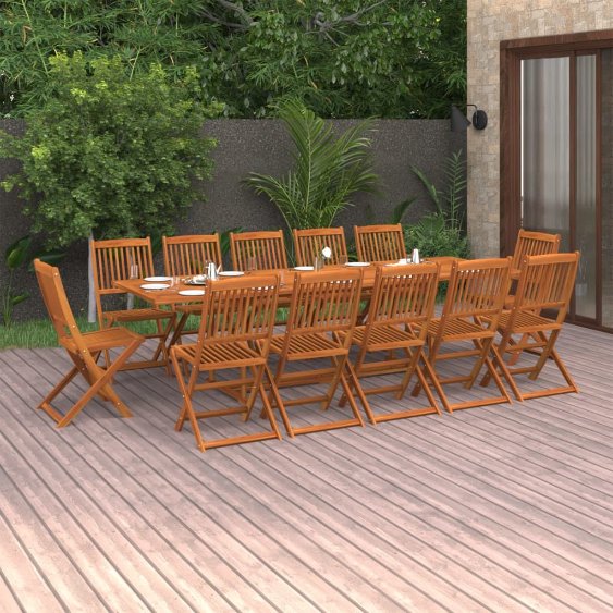 vidaXL 11-tlg. Garten-Essgruppe 280x90x75 cm Massivholz Akazie