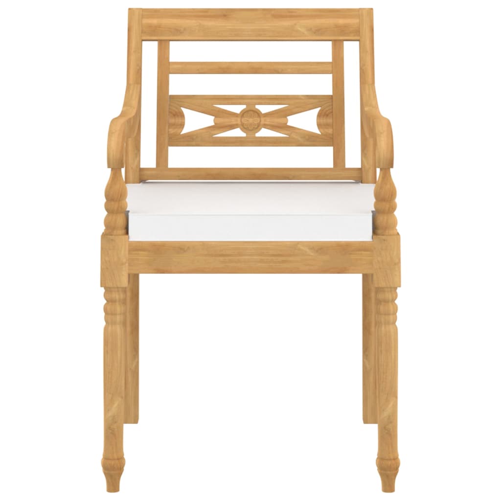 vidaXL 4-tlg. Garten-Lounge-Set mit Kissen Massivholz Teak