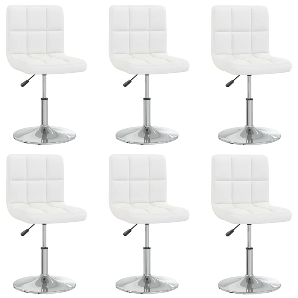 vidaXL Esszimmerstühle 6 Stk. Weiß Kunstleder