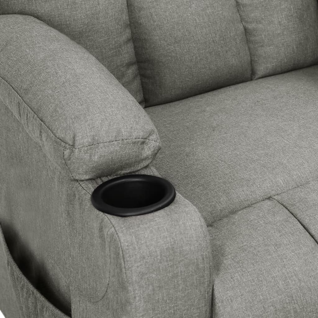 vidaXL Aufstehsessel Hellgrau Stoff