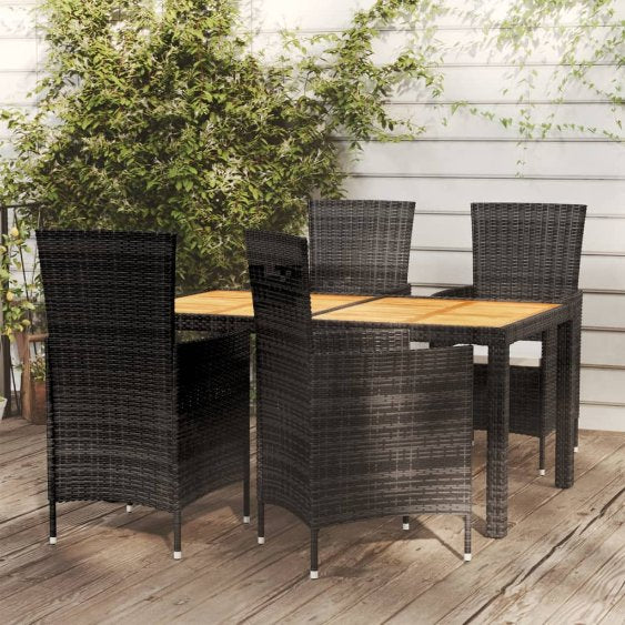 vidaXL 3-tlg. Garten-Essgruppe Poly Rattan Braun
