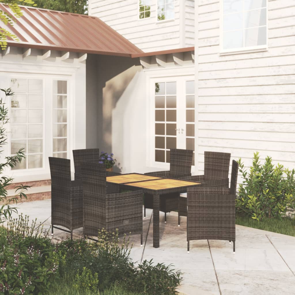 vidaXL 3-tlg. Garten-Essgruppe Poly Rattan Braun