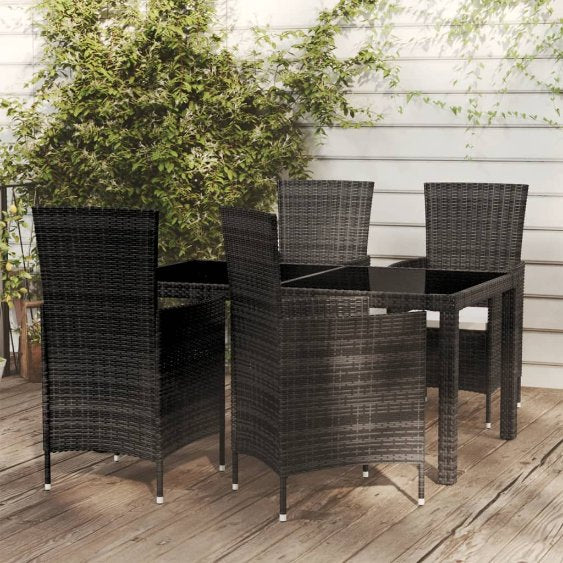 vidaXL 3-tlg. Garten-Essgruppe Poly Rattan Braun