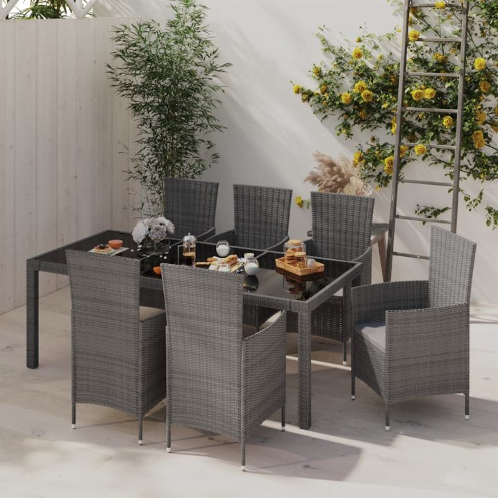 vidaXL 3-tlg. Garten-Essgruppe Poly Rattan Braun