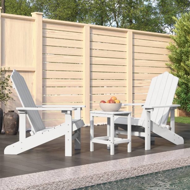 vidaXL Adirondack-Gartenstühle 2 Stk. HDPE Weiß