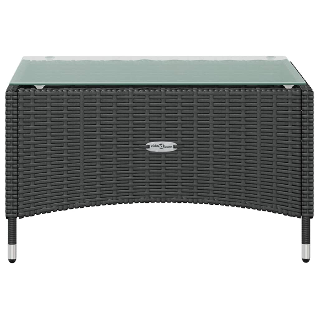 vidaXL 8-tlg. Garten-Lounge-Set mit Auflagen Poly Rattan Schwarz