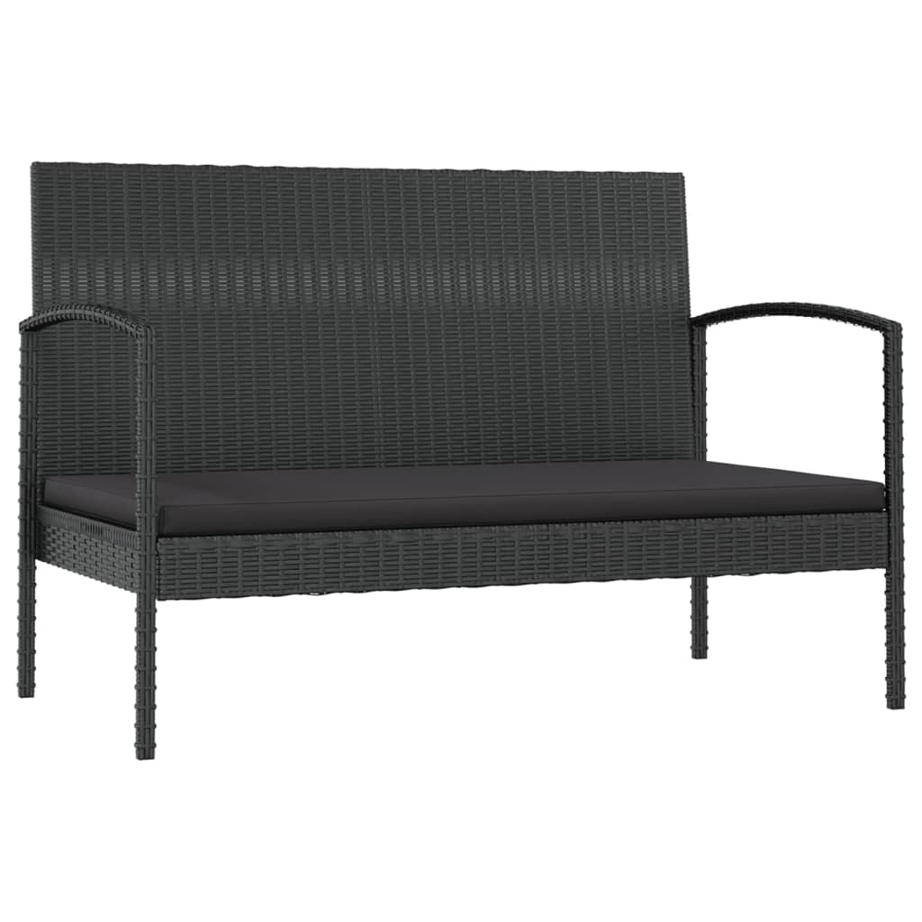 vidaXL 8-tlg. Garten-Lounge-Set mit Auflagen Poly Rattan Schwarz