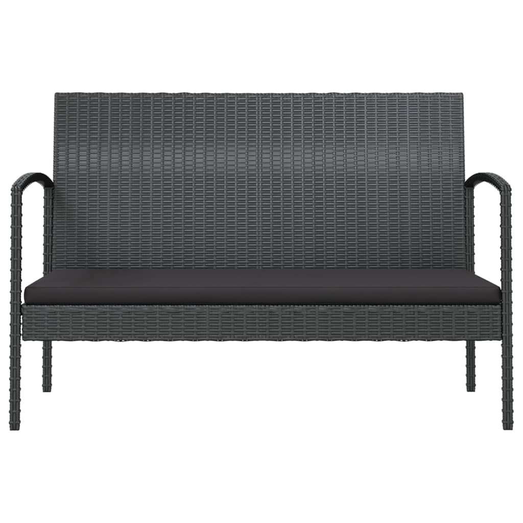 vidaXL 8-tlg. Garten-Lounge-Set mit Auflagen Poly Rattan Schwarz