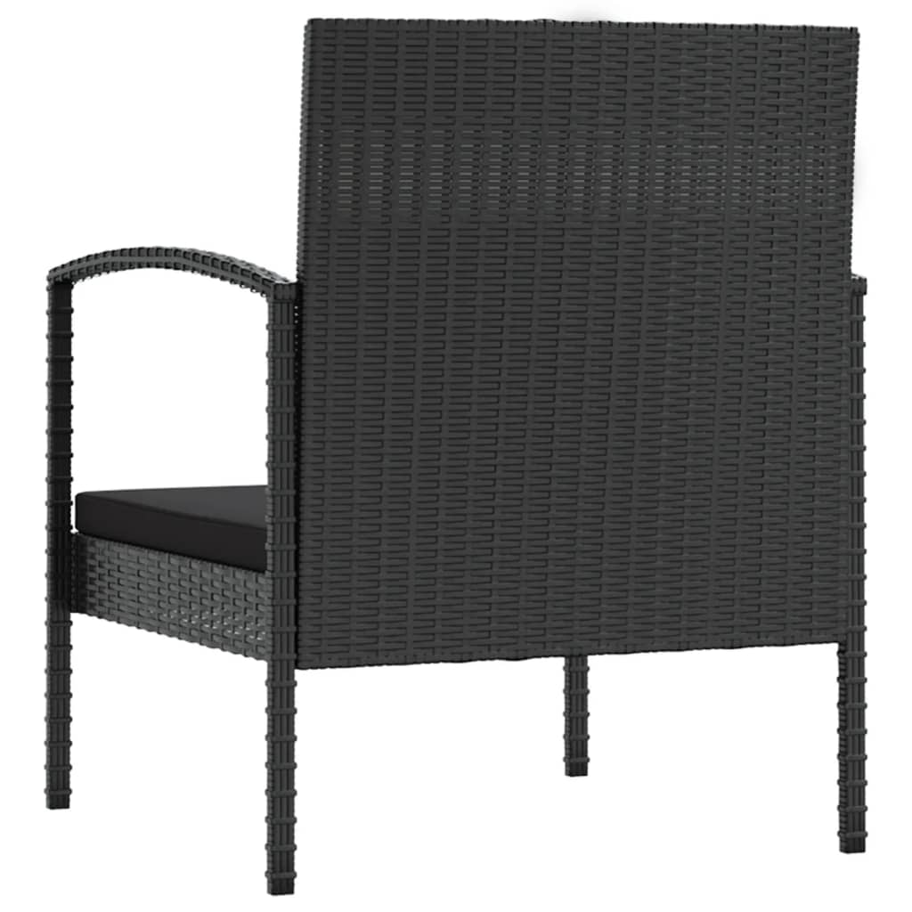 vidaXL 8-tlg. Garten-Lounge-Set mit Auflagen Poly Rattan Schwarz