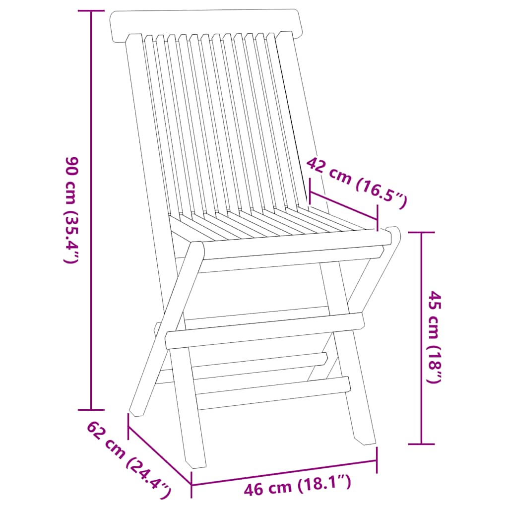 vidaXL 5-tlg. Garten-Essgruppe Klappbar Massivholz Teak