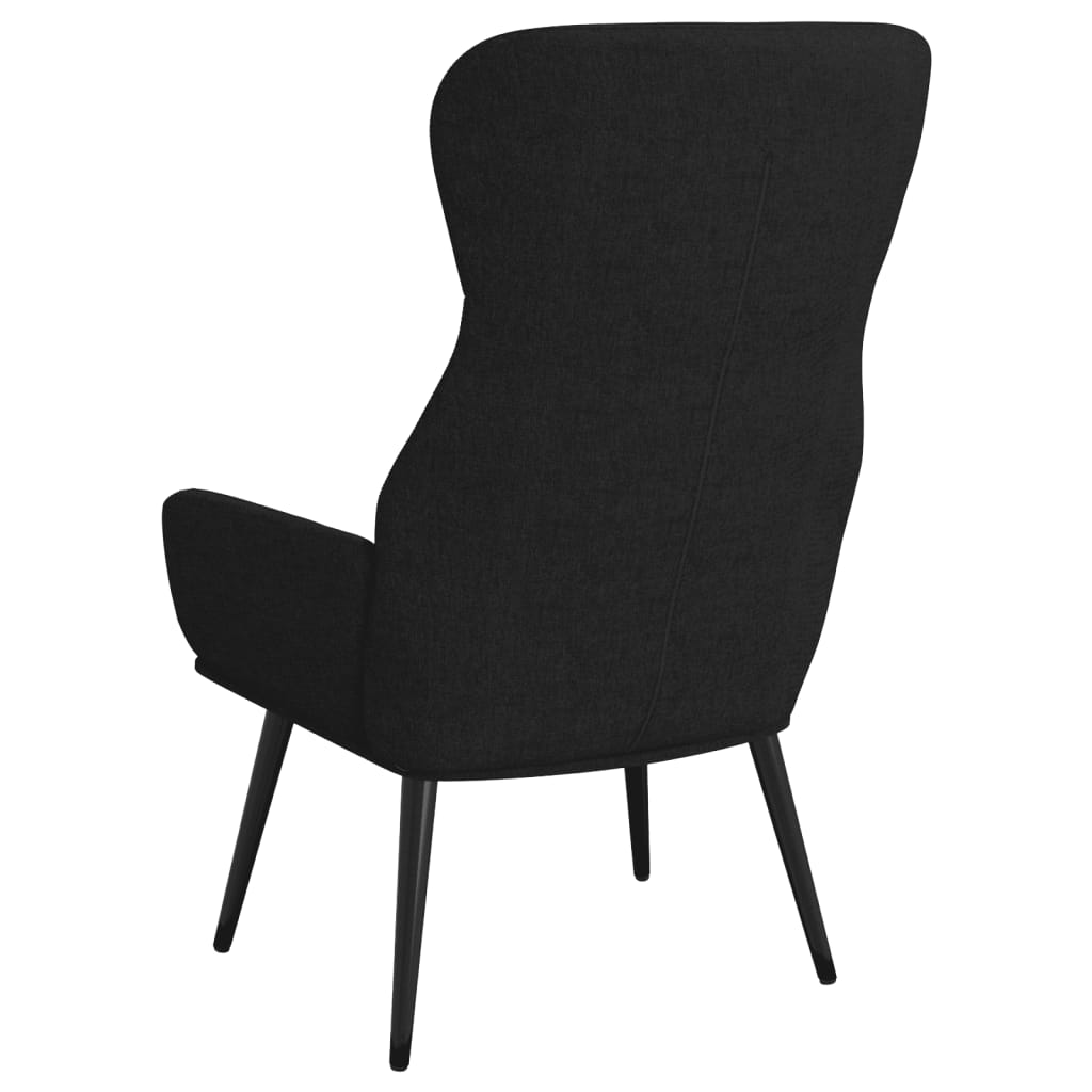 vidaXL Relaxsessel mit Hocker Schwarz Stoff
