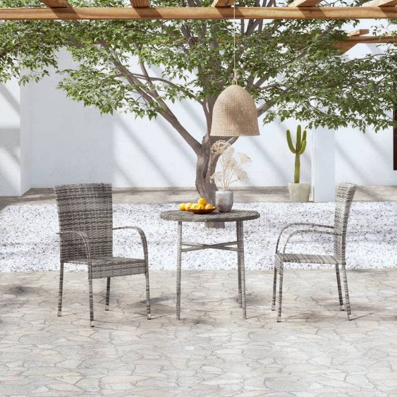 vidaXL 3-tlg. Garten-Essgruppe Poly Rattan Braun