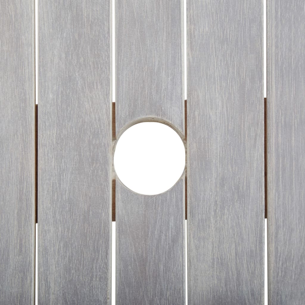 vidaXL 7-tlg. Garten-Essgruppe Massivholz Akazie Grau