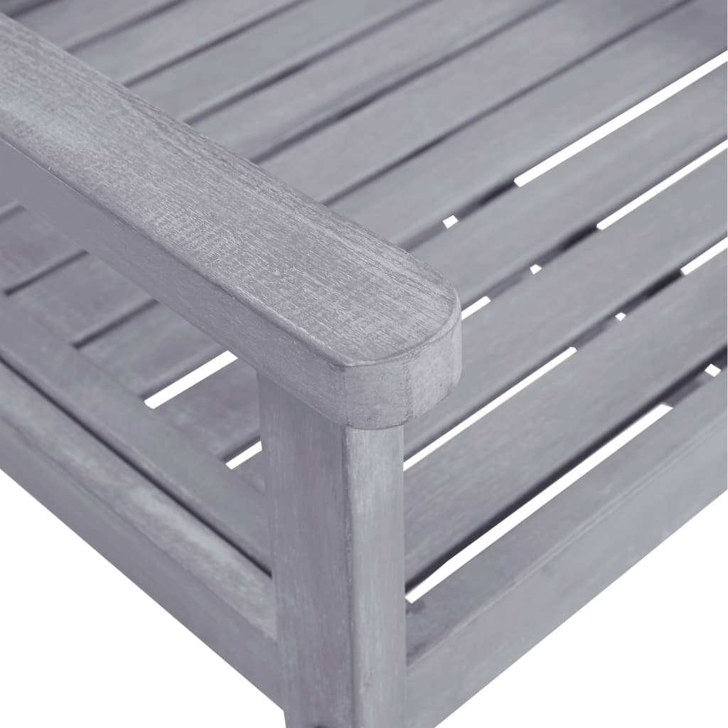 vidaXL 7-tlg. Garten-Essgruppe Massivholz Akazie Grau