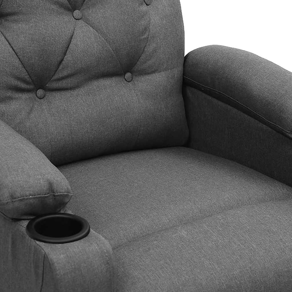 vidaXL Massagesessel Elektrisch Hellgrau Stoff