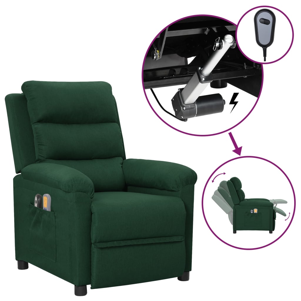 vidaXL Massagesessel Elektrisch Braun Stoff