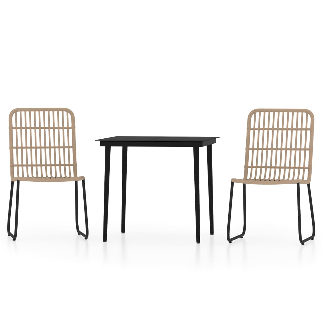 vidaXL 3-tlg. Garten-Essgruppe Eichen-Optik