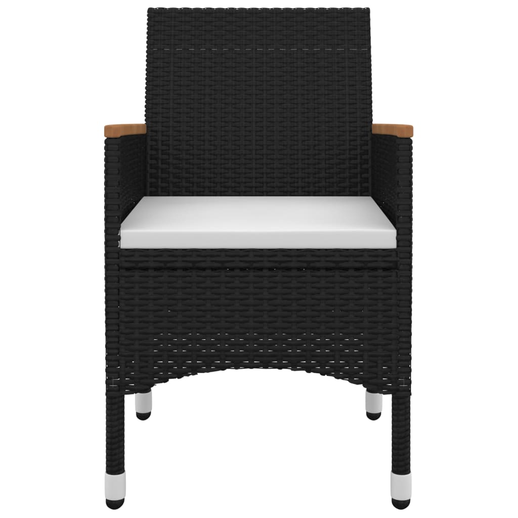 vidaXL 3-tlg. Garten-Essgruppe mit Auflagen Poly Rattan und Glas