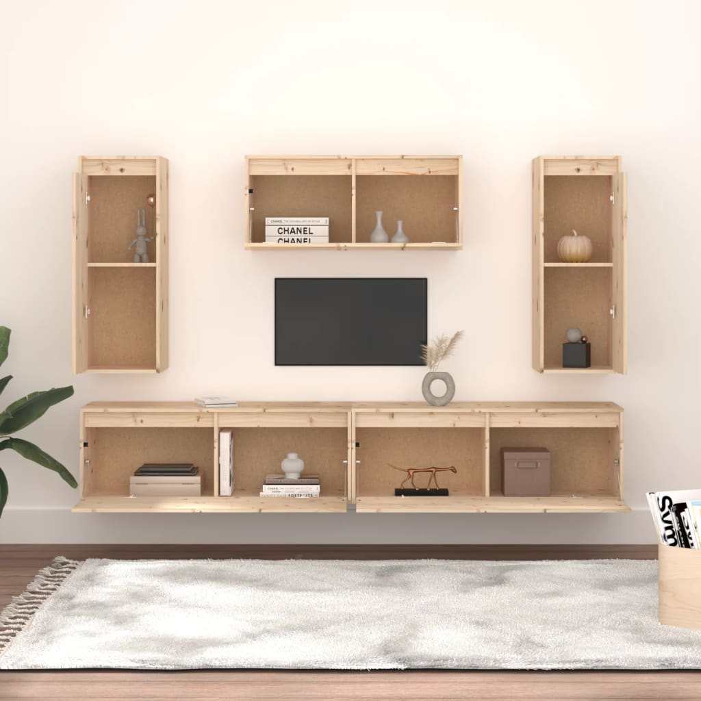 vidaXL TV-Schränke 5 Stk. Massivholz Kiefer