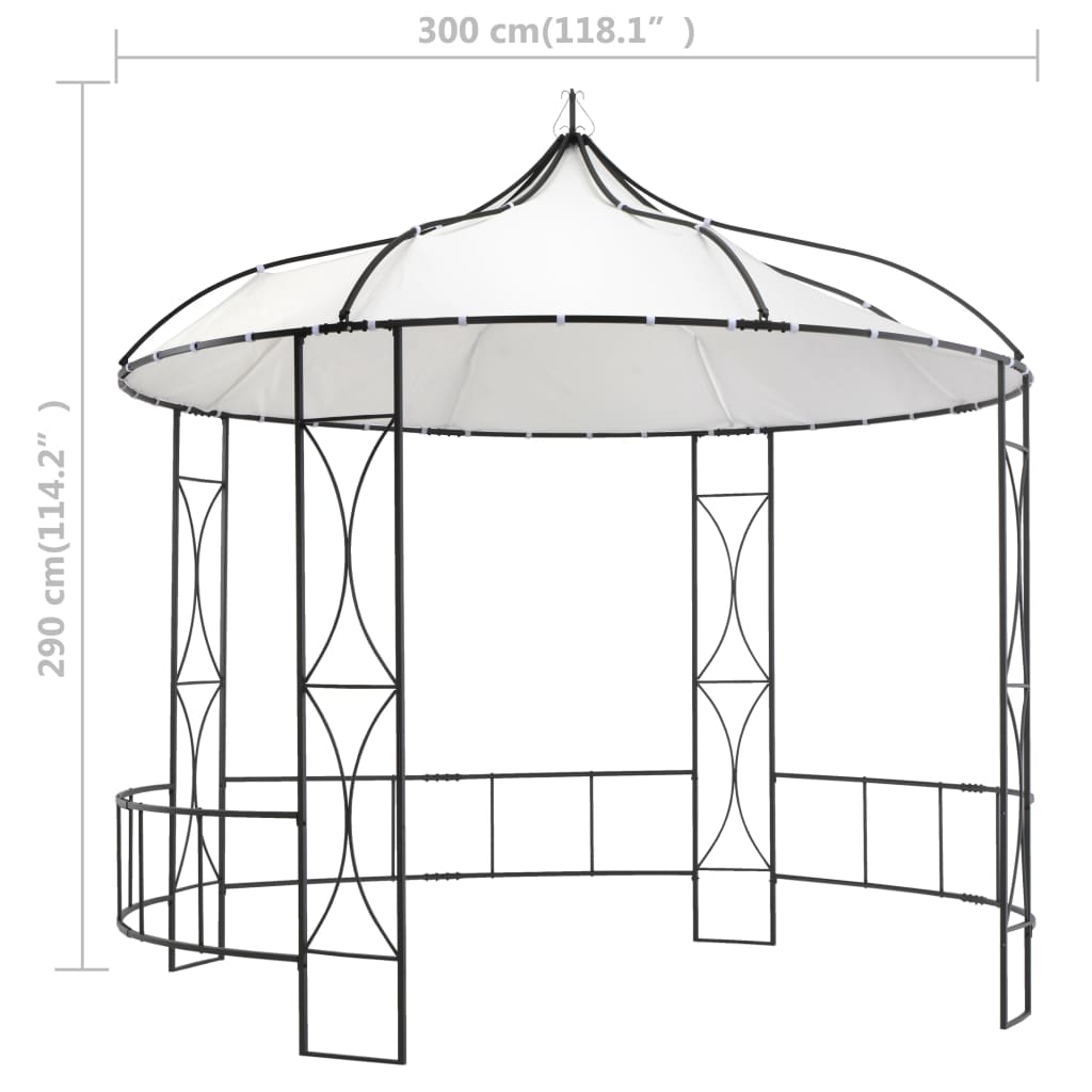 vidaXL Pavillon 300 x 290 cm Weiß Rund