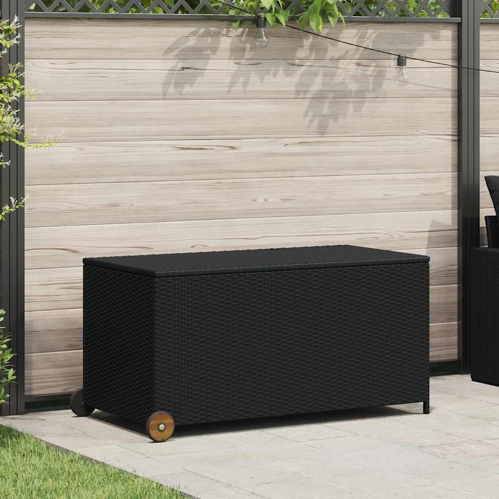 vidaXL Garten-Auflagenbox Schwarz 120x65x61 cm Poly Rattan