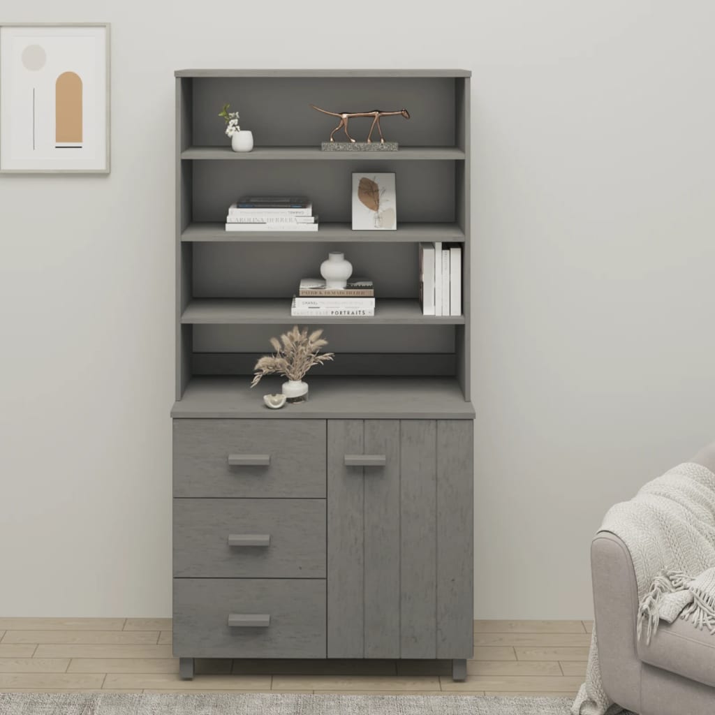 vidaXL Highboard HAMAR Massivholz Kiefer Honigbraun