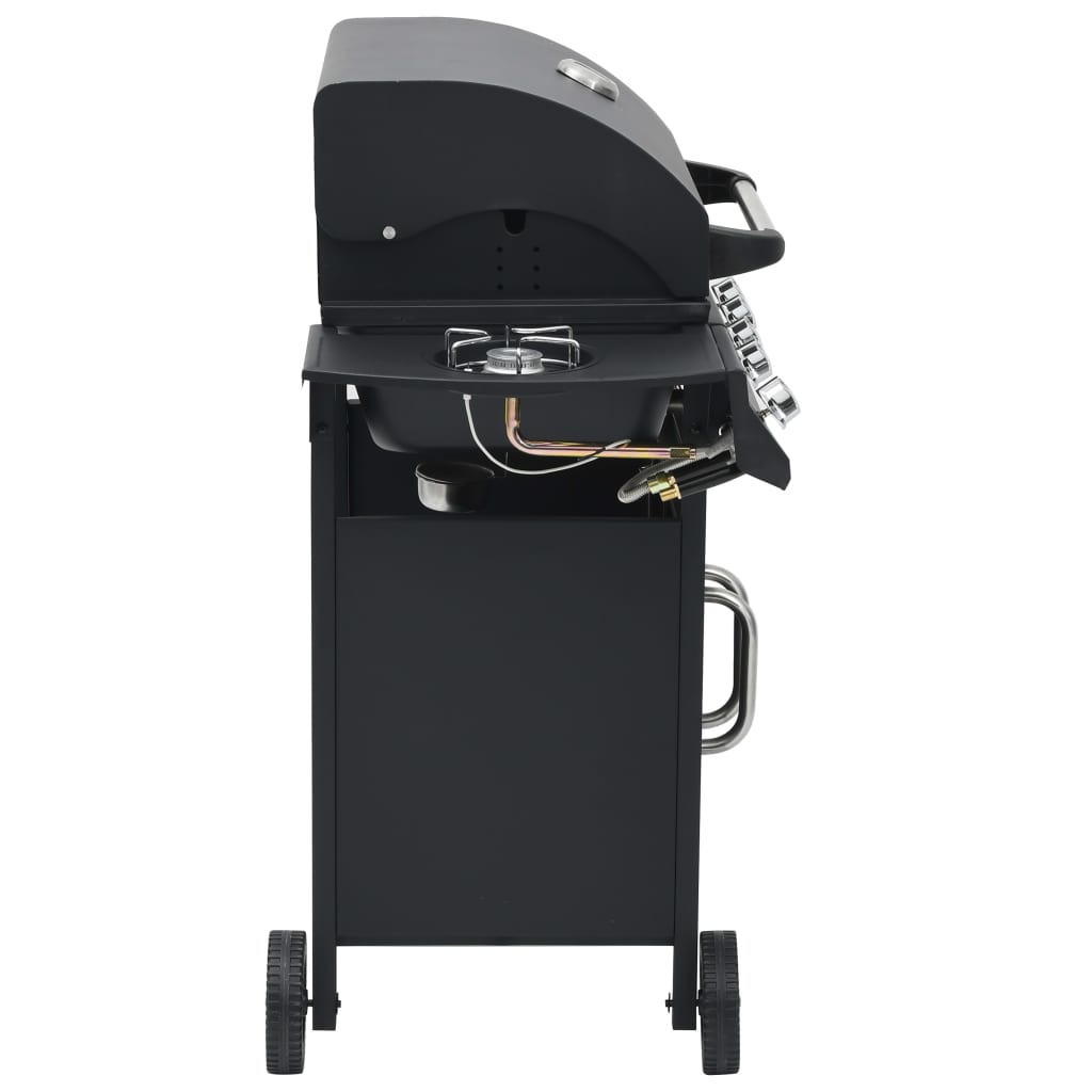 vidaXL Gasgrill 4+1 Flammen Schwarz Stahl