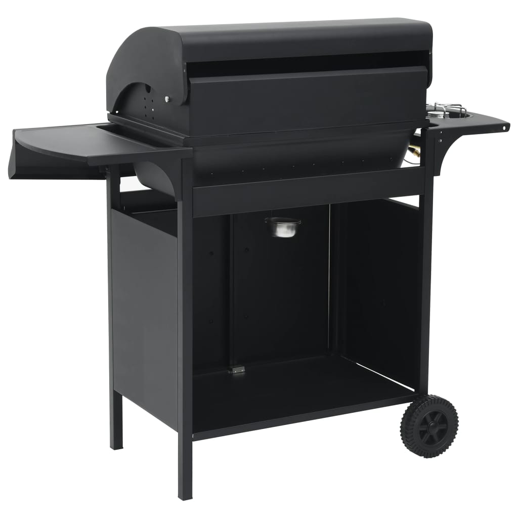 vidaXL Gasgrill 4+1 Flammen Schwarz Stahl