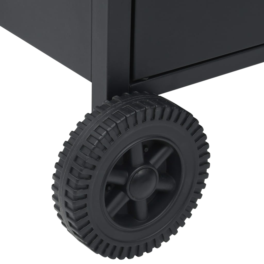 vidaXL Gasgrill 4+1 Flammen Schwarz Stahl