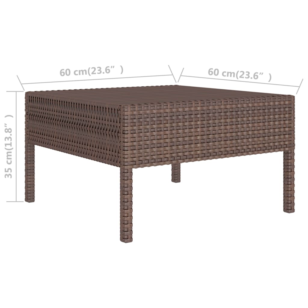 vidaXL 2-tlg. Garten-Lounge-Set mit Auflagen Poly Rattan Braun
