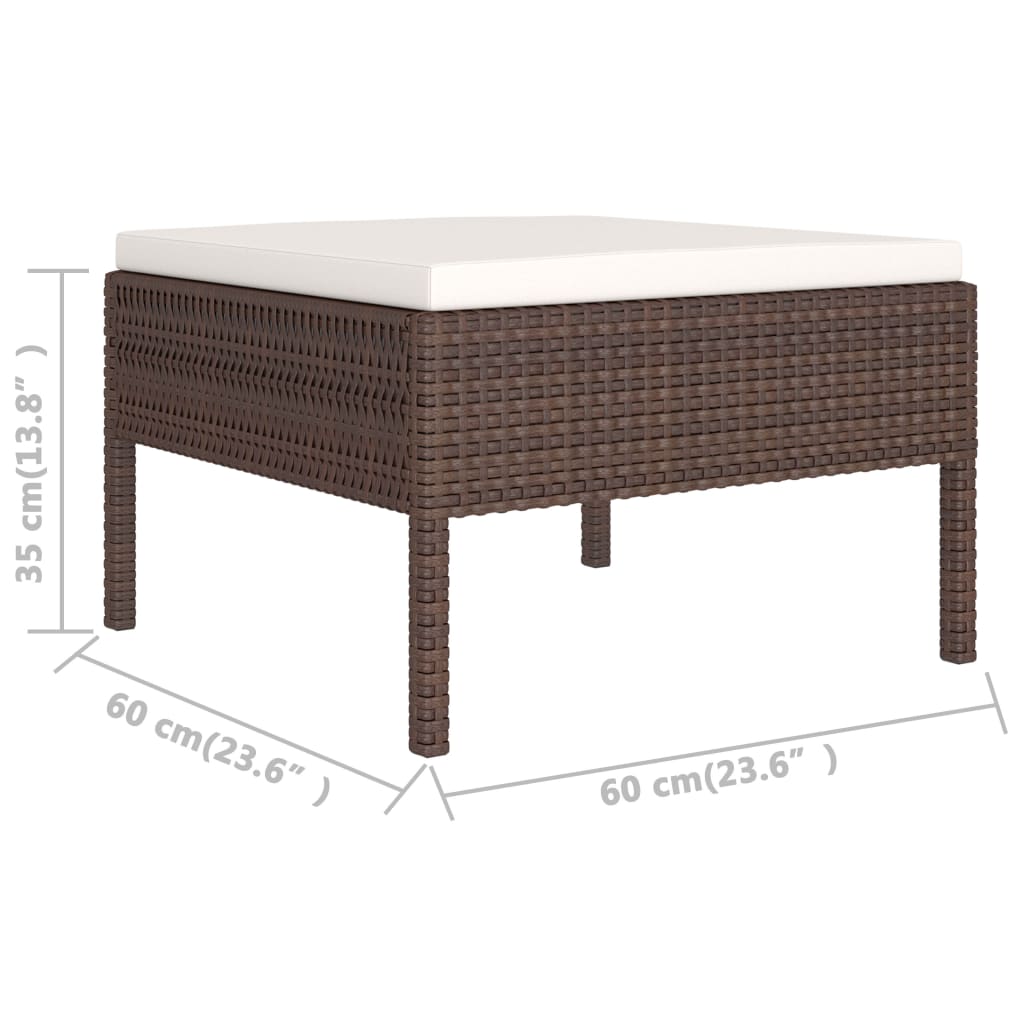 vidaXL 2-tlg. Garten-Lounge-Set mit Auflagen Poly Rattan Braun
