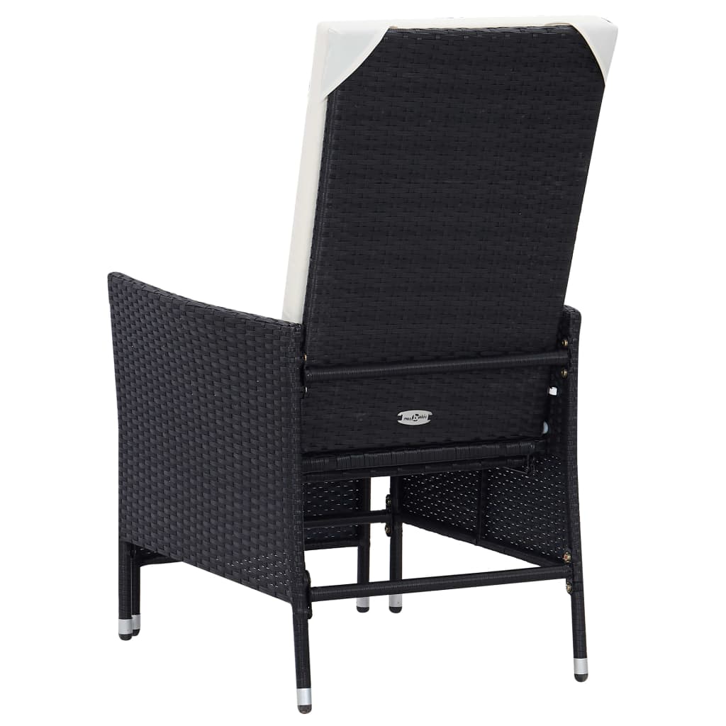 vidaXL 2-tlg. Garten-Lounge-Set mit Kissen Poly Rattan Schwarz