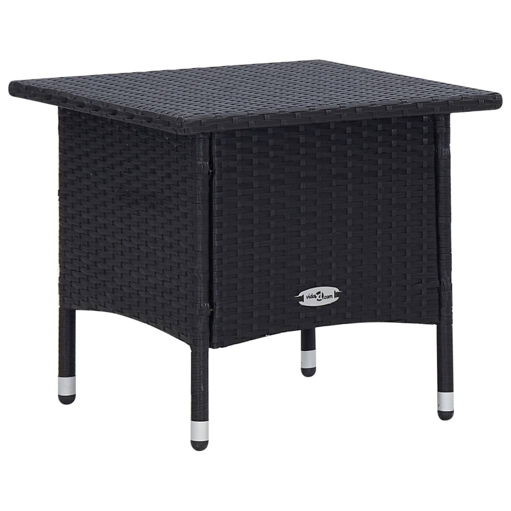 vidaXL 2-tlg. Garten-Lounge-Set mit Kissen Poly Rattan Schwarz