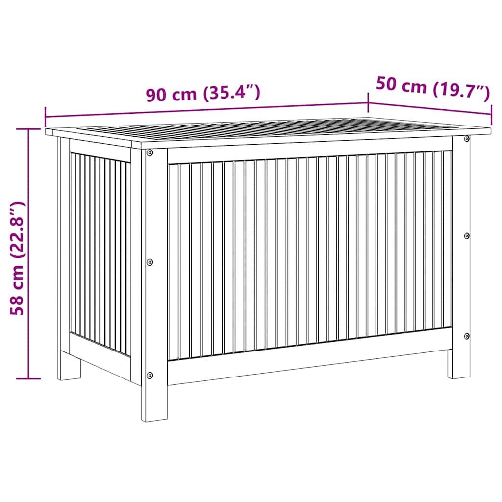 vidaXL Gartenbox 90x50x58 cm Massivholz Akazie