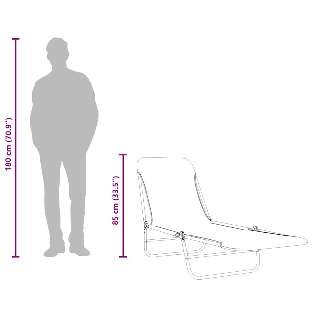 vidaXL Klappbare Sonnenliegen 2 Stk. Stahl und Stoff Grün
