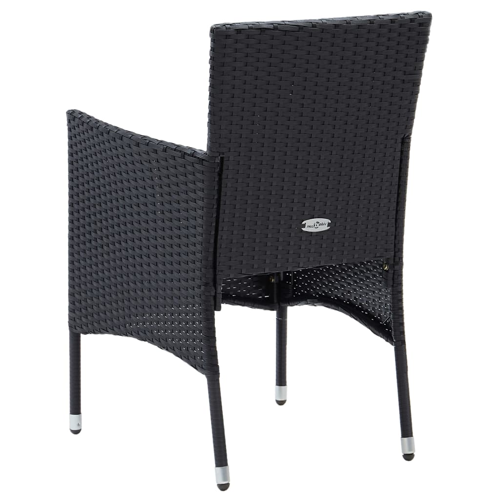 vidaXL Garten-Essstühle 4 Stk. Poly Rattan Schwarz