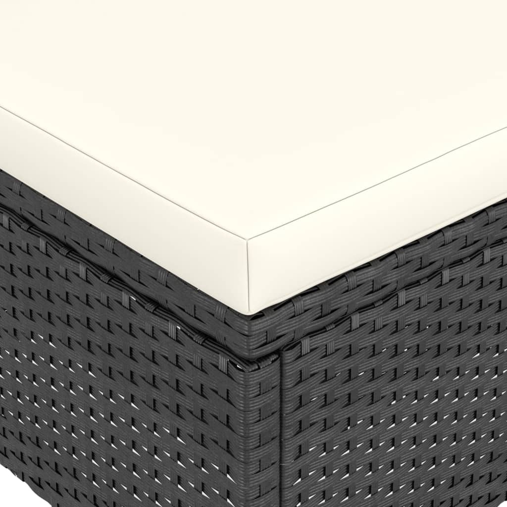 vidaXL 4-tlg. Gartenstuhl und Hocker Set Poly Rattan Schwarz