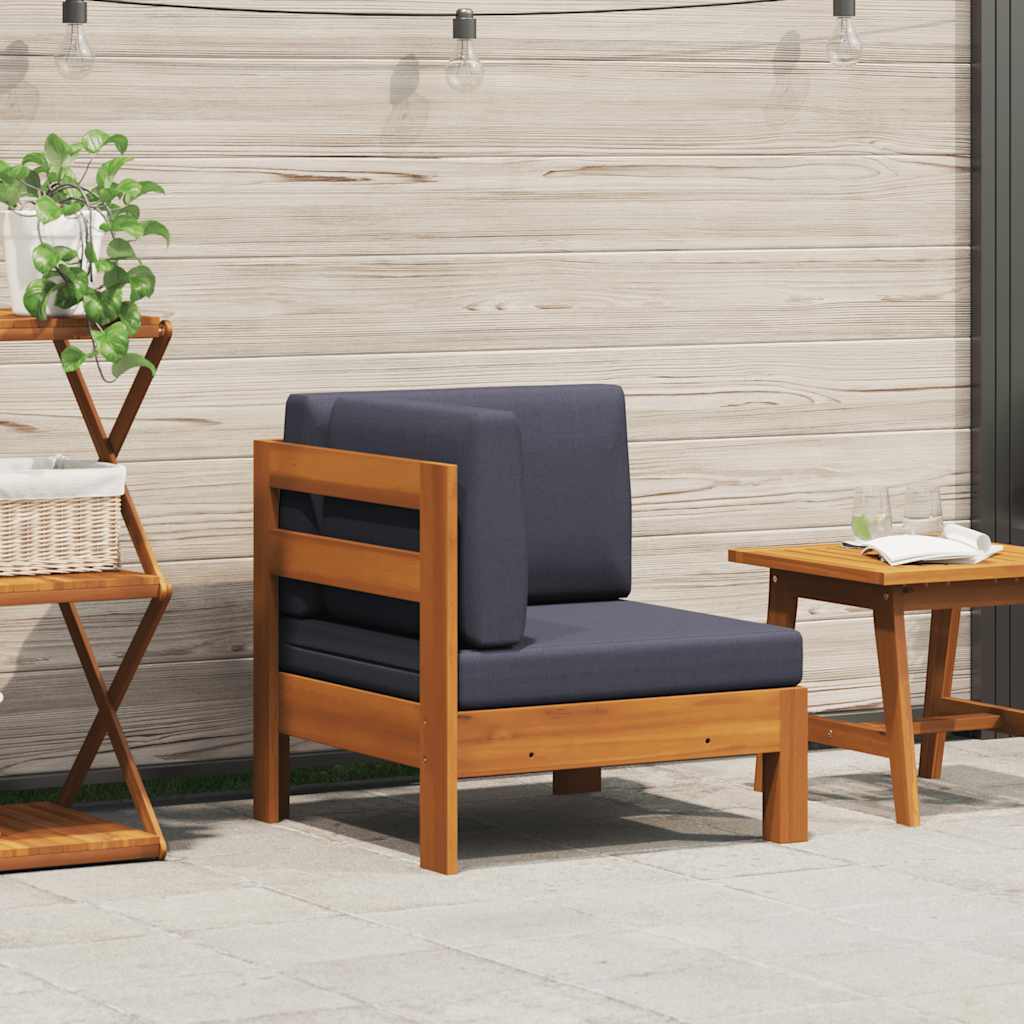 vidaXL 2-tlg. Garten-Lounge-Set mit Cremeweißen Kissen Akazienholz