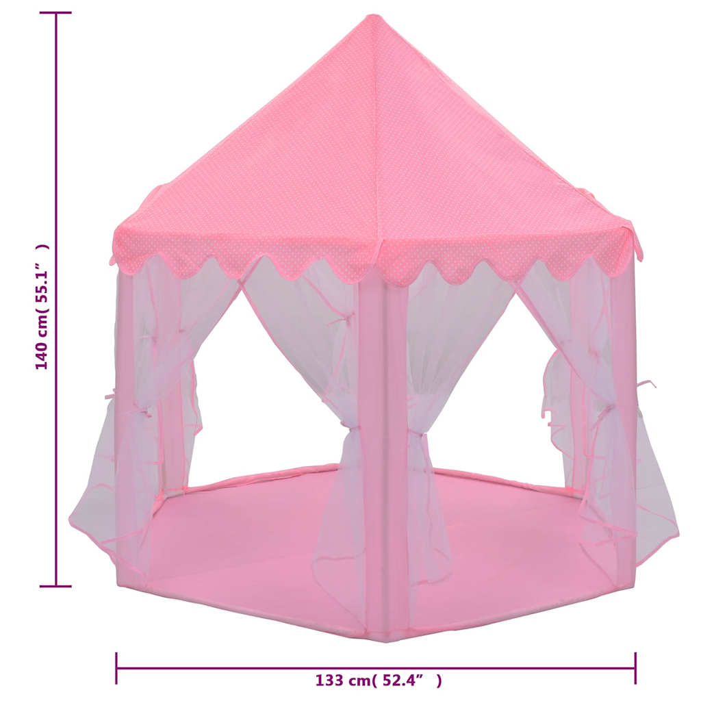 vidaXL Prinzessin-Spielzelt mit 250 Bällen Rosa 133x140 cm
