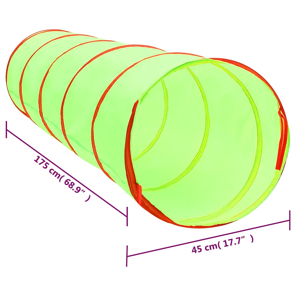 vidaXL Spieltunnel mit 250 Bällen Grün 175 cm Polyester