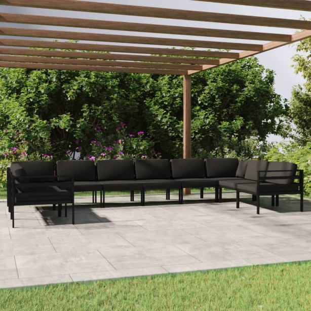 vidaXL 7-tlg. Garten-Lounge-Set mit Kissen Aluminium Anthrazit