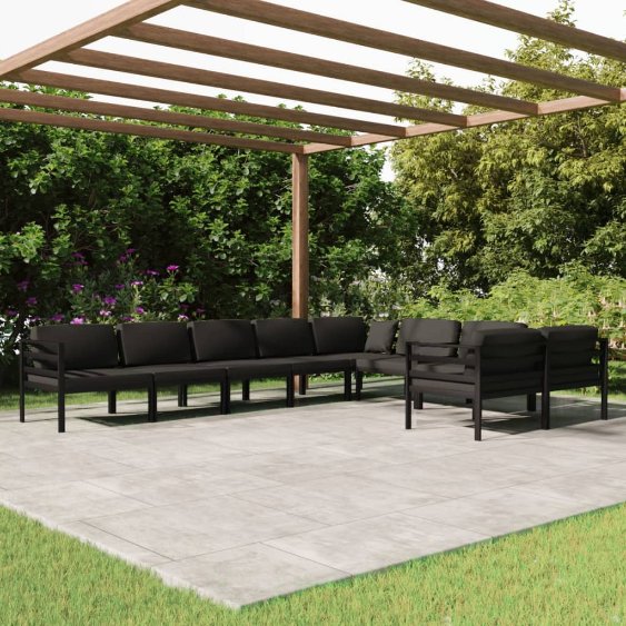 vidaXL 8-tlg. Garten-Lounge-Set mit Kissen Aluminium Anthrazit