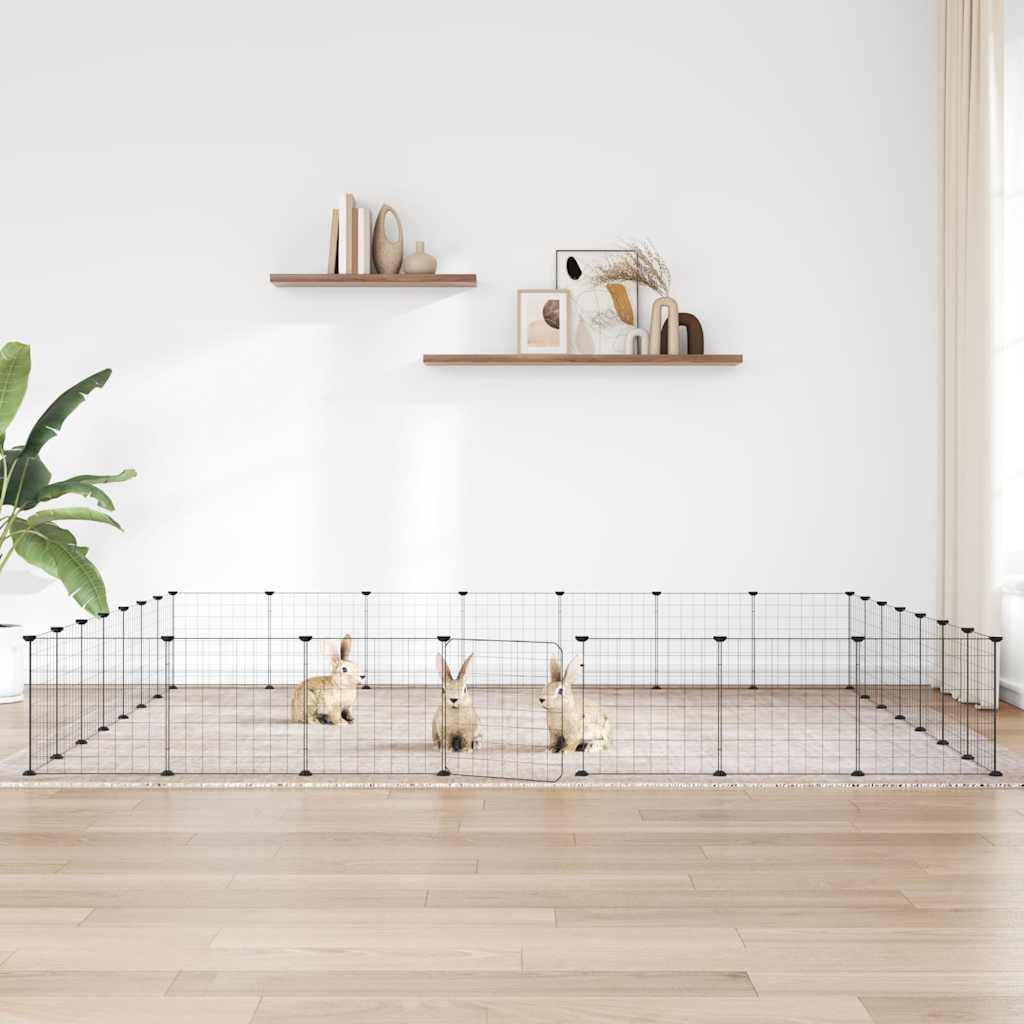 vidaXL 8-Panel-Haustierkäfig Schwarz 35x35 cm Stahl