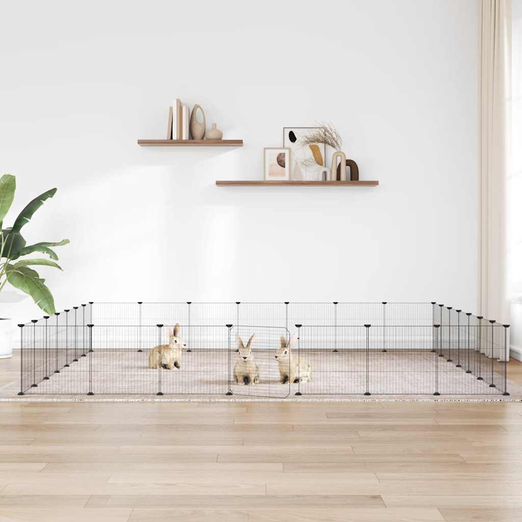 vidaXL 8-Panel-Haustierkäfig Schwarz 35x35 cm Stahl