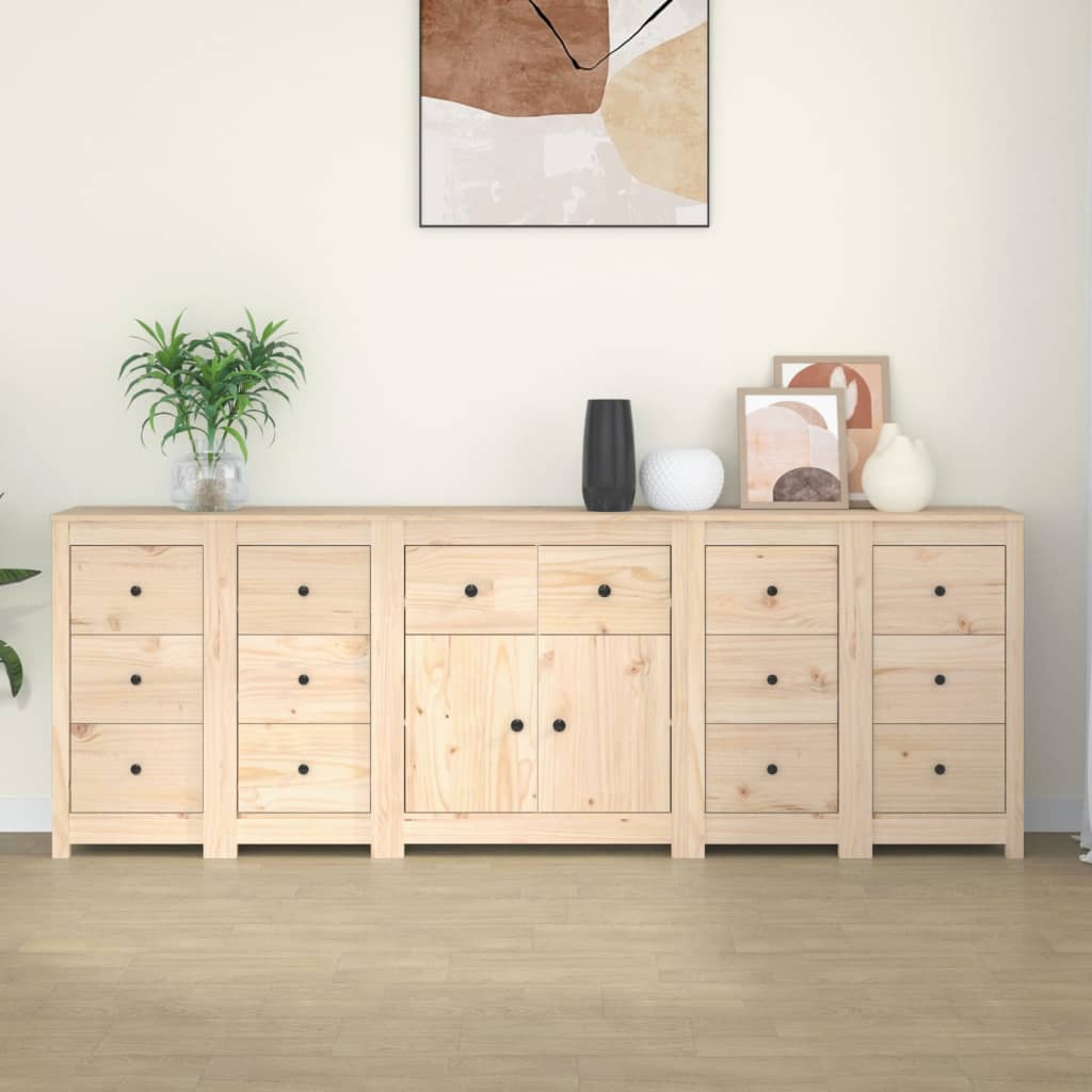 vidaXL Sideboard 230x35x80 cm Massivholz Kiefer