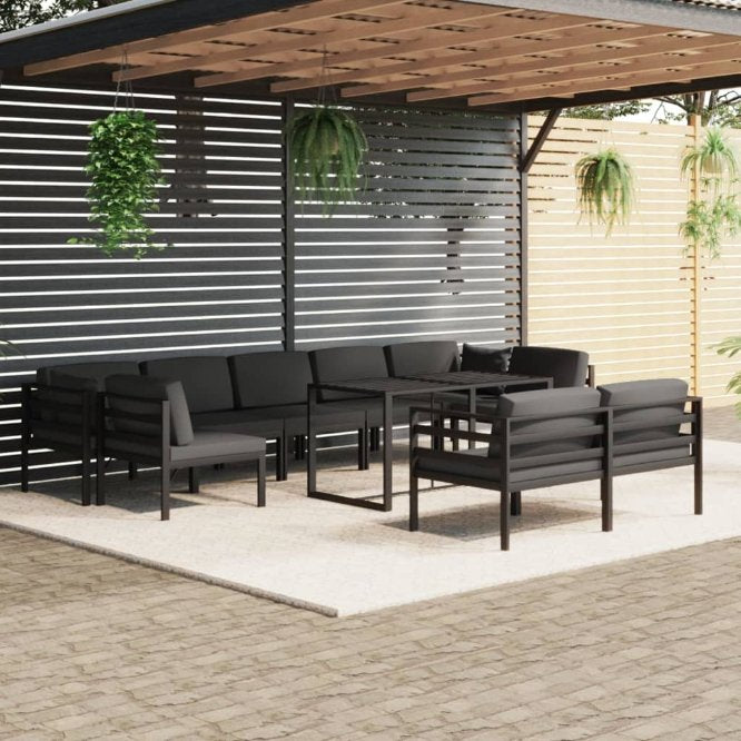 vidaXL 6-tlg. Garten-Lounge-Set mit Kissen Aluminium Anthrazit