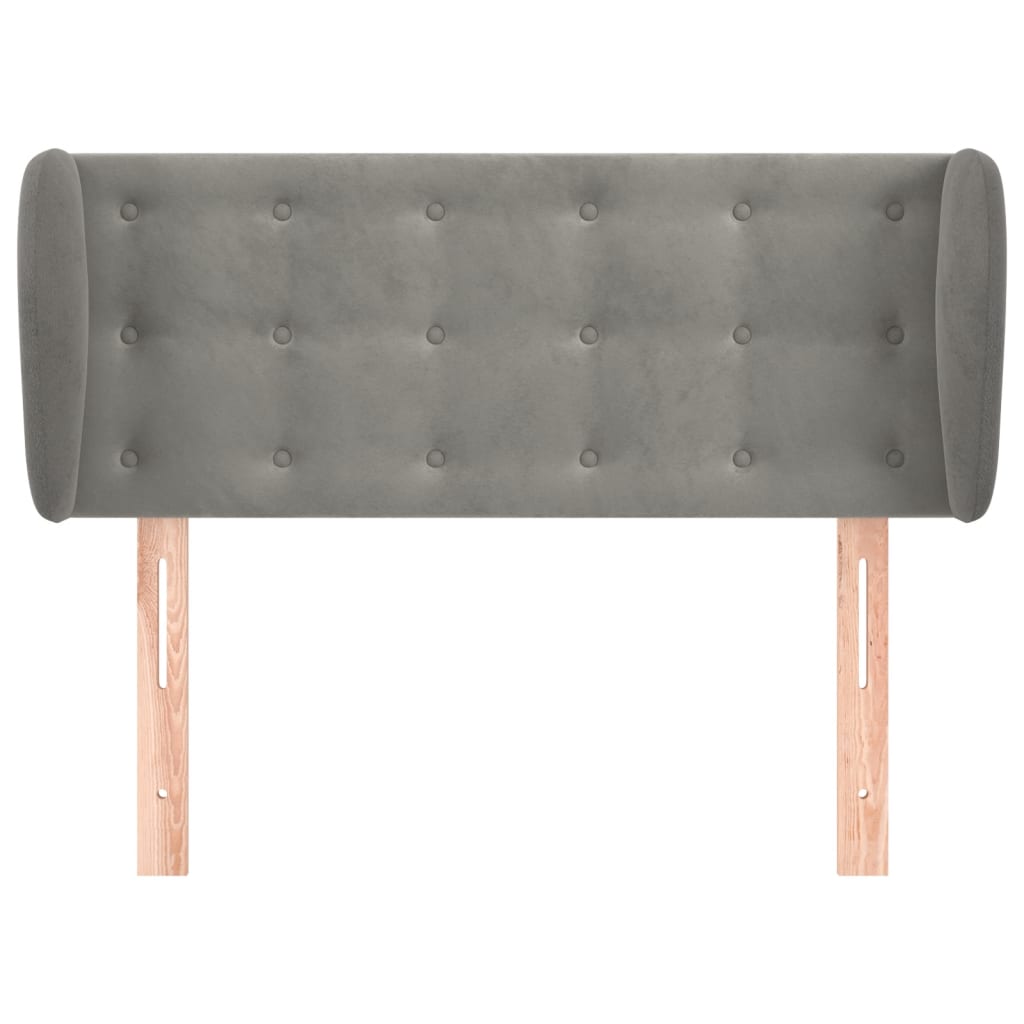 vidaXL Kopfteil mit Ohren Hellgrau 83x23x78/88 cm Samt