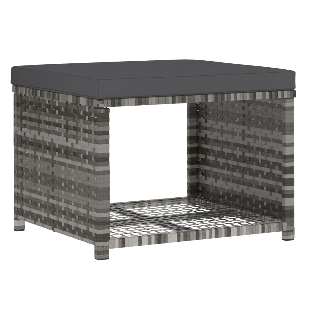 vidaXL 4-tlg. Garten-Essgruppe mit Kissen Grau Poly Rattan